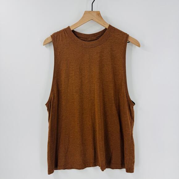 Lululemon All Yours Tank Heathered Copper Brown Earthy Casual Athletic Size 12 - Picture 7 of 7
